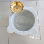 Genel Hamam Seti: Mermer Lavabo, Ayaklı, Cilasız, Yuvarlak, 1 Delik, Kaldırıp Çevirmeli