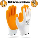 Genel İş Eldiveni İnşaat Sanayi Bahçe Paketleme Makine Ambalaj Eldiveni Eldiven 10 Xl (5 Çift)