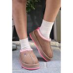 Genel Kadın Süet Deri Slipper Bot, Vizon, Yumuşak Peluş Astarlı, Kaymaz Taban, Günlük Kullanım, Rahat ve Hafif