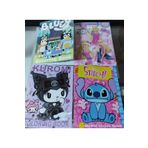 Genel Markalar 4 Adet Stickerli Boyama Kitabı (Kuromi,Stitch,Barbie,Bluey Figürlü)
