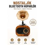 Genel Markalar 54845341521 Nostaljik Gramafon Plak Görünümlü Mini Retro Bluetooth Hoparlör