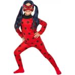 Genel Markalar Beyaz Uğur Böceği Kostümü Mucize Uğur Böceği Lady Bug Kırmızı Benekli Maskeli Kostüm Polyester Ilko - 0002 - Beyaz - #