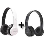 Genel Markalar Siyah 2 Adet P47 Extra Bass Wireless Bluetooth Kulaklık 5.1 Edr Siyah+Beyaz 2 Adet 5.0 1 Yıl Yo