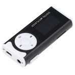 Genel Taşınabilir Mini MP3 Müzik Çalar Metal MP3 Çalar, LCD Ekranlı LED Işık Desteği TF Hafıza Kartı MP3/WMA Formatı Siyah