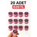 Genel Tedarik 20 ADET Pembe – Dijital Parmak Tipi Yüzük Tesbih, Namaz Zikir Sayacı