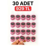 Genel Tedarik 30 ADET Pembe – Dijital Parmak Tipi Yüzük Tesbih, Namaz Zikir Sayacı