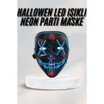 Genel Tedarik LED Işıklı Neon Maske Cadılar Bayramı Maskesi Korkunç Korku Maskesi - EMTHBA3501-4538
