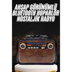 Genel Tedarik Nostaljik Görünümlü Ahşap Radyo Tf Sd USB Girişli LED Fener Işıklı - EMTHBA7056-5771