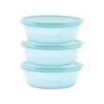 Genel Tupperware Saklama Kabı 600 ml 3 Lü (Turkuaz)
