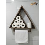 Genel Üçgen Ahşap Duvar Rafı ve Havluluk, Doğal Masif Ahşap, Modern Tasarım, Çok Amaçlı Kullanım, Banyo Mutfak için