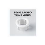 GenelTedarik 2 Adet Beyaz Lavabo Taşma Yüzüğü | Evye Taşma Deliği Kapağı | Plastik Gider Aksesuarı Uyumlu