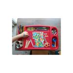 GenelTedarik Çocuk Çalışma Masası Kırmızı 55x30x19 cm - Plastik Hobi ve Ders Masası Suluk Kalemlik Gözlü