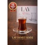 GenelTedarik Lav Demet 12 Parça Çay Bardağı Seti