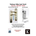 GenelTedarik Simay Eko Altın Kapı Kolu Takımı - Amerikan ve Panel Kapı Uyumlu Oda Kolu + Oval Kilit