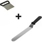 General 2li Set Hamur Şekillendirici Eğik Pasta Spatulası ve Metal Hamur Kesici Kazıyıcı Spatula - Çok Renkli