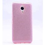 General Mobile GM 5 Plus Kılıf Silikon Simli Parlak Tarz Kapak Rose Gold
