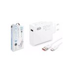 General Mobile GM20 Uyumlu 120W Gan Type-C Kablolu Turbo Ev Tipi Şarj Aleti Salise Gösterir (Orginal Subzero) - Beyaz