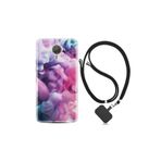 General Mobile Gm5 Plus ile Uyumlu Kılıf Desenli Silikon Boyun Askılı Pink Cloud 1305