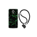 General Mobile Gm5 Plus ile Uyumlu Kılıf Desenli Silikon Boyun Askılı Yeşil Şerit Mermer 1320