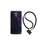 General Mobile Gm5 Plus ile Uyumlu Kılıf Silikon Desen Boyun Askılı Renkli Prizmalar 1783
