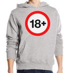 Generic 18+ Tabela Grafik Kapüşonlu Gri Unisex Sweatshirt