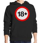 Generic 18+ Tabela Grafik Kapüşonlu Siyah Unisex Sweatshirt
