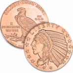 Generic 1oz Incuse Hint bakır yuvarlak koruyucu flip