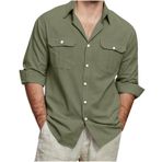 Generic A-A23 Ordu Kireç Yeşili Kaplumbağa Boyun Keten Tops Tee Kısa Kollu Victoria Hırka Kış Sonbahar Gömlek Tarz 2025 Erkek T-shirt