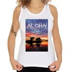 Generic Aloha! Hawaii Tarzı Ayarı Güneş Sanatı Kadın Kolsuz Tişört