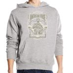 Generic American Pride United States Army Born to Be Brave Üniseks Pamuk Karışımı Kapüşonlu Gri Sweatshirt