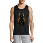 Generic Anubis Mısır Tanrısı Minimalist Altın Sembollü Siyah Erkek T-shirt