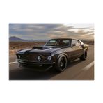 generic Araba Posteri Siyah Mustang Araba Klasik 1969 Kanvas Duvar Resmi Modern Aile Yatak Odası Baskı Sanat Dekorasyon Posteri 12x18 inç (30x45 cm), Çerçevesiz tarz