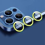 Generic Aydınlık Kamera Lens Koruyucu iPhone 14 Plus/iPhone 14 ile Uyumlu Karanlıkta Parlayan Kamera Kapağı Ultra İnce Film Temperli Cam Kamera Ekran Koruyucu Darbeye Dayanıklı Kapak Sarı