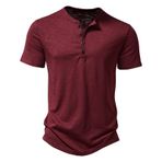 Generic B-934 Bordo Şarap Kısa Kollu Tee Tops Tekne Boyun Düz Yaz Sonbahar Gömlek Tarz 2025 Y2K Erkek T-shirt