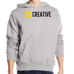 Generic Be Creative Logo Sanatçı İlham Grafik Uniseks Pamuk Karışımı Gri Kapüşonlu Sweatshirt