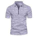 Generic D-612 Mor Kaplumbağa Boyun Tee Tops Kısa Kollu Düz Sonbahar Yaz Tee Gömlek Tarz 2025 Düzenli Fit Erkek T-shirt