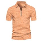 Generic D-612 Yanmış Turuncu Kaplumbağa Boyun Tee Tops Kısa Kollu Düz Sonbahar Yaz Tee Gömlek Tarz 2025 Düzenli Fit Erkek T-shirt