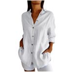 Generic I-430 Beyaz Temel Gömlek Yaz Sonbahar Rayon Gevşek Fit Uzun Üst Bluz 2025 Moda Y2K T-shirt Tarz Kadın Bluz
