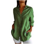 Generic I-430 Kireç Yeşili Temel Gömlek Yaz Sonbahar Rayon Gevşek Fit Uzun Üst Bluz 2025 Moda Y2K T-shirt Tarz Kadın Bluz