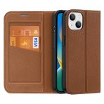 Generic-IP 14 Pro Max Kılıf ile Uyumlu Cüzdan Deri Kapaklı RFID Engelleme Kart Tutucular Folyo Kapak Erkek Kadınlar için (6.7 inç), Kahverengi, IP 14 Plus