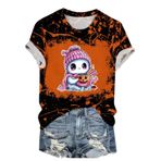 Generic K-443 Hardal Sarısı Kısa Kollu Gençler Sonbahar Yaz Crewneck Gevşek Fit Sevimli Üstleri 2025 Y2K Kadın T-shirt