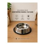 Generic Kedi Köpek Mama ve Su Kabı Paslanmaz Çelik - Orta Boy - M Beden