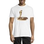 Generic-King Cobra African Snake Bisiklet Yaka Pamuklu Erkek Tişört Beyaz Medium