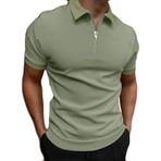 Generic L-996 Kireç Yeşili Kaplumbağa Boyun Tee Tops Kısa Kollu Düz Sonbahar Yaz Tee Gömlek Tarz 2025 Düzenli Fit Erkek T-shirt