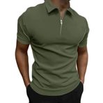Generic L-996 Ordu Kireç Kaplumbağa Boyun Tee Tops Kısa Kollu Düz Sonbahar Yaz Tee Gömlek Tarz 2025 Düzenli Fit Erkek T-shirt