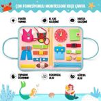 Generic Montessori Aktivite Çantası 8 Sayfa | 8 Öğrenme Becerisi | 3-6 Yaş Eğitici Oyuncak | Motor Beceri Geliştirici Keçe Oyun Seti | Pembe