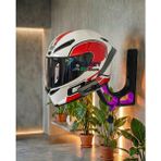 Generic Motosiklet Kask Askısı Duvar Tipi Kask Tutucu ve Anahtarlık Standı - 1 - Siyah - Mor