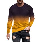 Generic P-292 Hardal Sarısı Uzun Kollu Tee Tops Tekne Boyun 3D Dijital Baskı Camo Yaz Sonbahar Gömlek Spor Tarz 2025 Erkek T-shirt