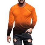 Generic P-292 Yanmış Turuncu Uzun Kollu Tee Tops Tekne Boyun 3D Dijital Baskı Camo Yaz Sonbahar Gömlek Spor Tarz 2025 Erkek T-shirt