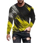Generic P-788 Hardal Sarısı Uzun Kollu Tee Tops Tekne Boyun 3D Dijital Baskı Camo Yaz Sonbahar Gömlek Spor Tarz 2025 Erkek T-shirt